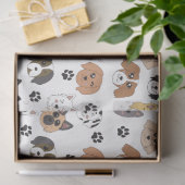 Farbenfrohe Niedliche Hunde & Hundeschlittenmuster Seidenpapier (Geschenk)