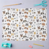 Farbenfrohe Niedliche Hunde & Hundeschlittenmuster Seidenpapier (Basteln)