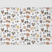 Farbenfrohe Niedliche Hunde & Hundeschlittenmuster Seidenpapier (Vorderseite)