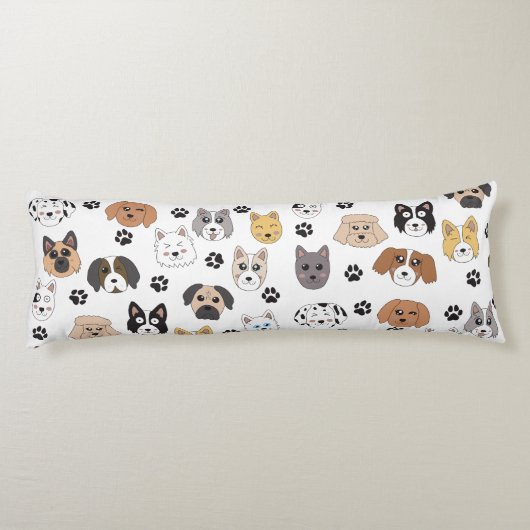 Farbenfrohe Niedliche Hunde & Hundeschlittenmuster Seitenschläferkissen (Rückseite)