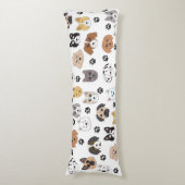 Farbenfrohe Niedliche Hunde & Hundeschlittenmuster Seitenschläferkissen (Vorderseite Vertikal)