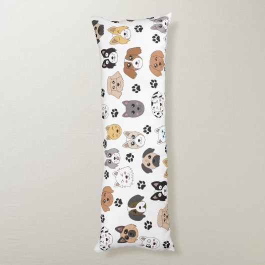 Farbenfrohe Niedliche Hunde & Hundeschlittenmuster Seitenschläferkissen (Rückseite (Vertikal))