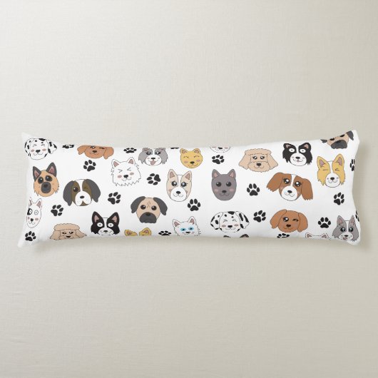 Farbenfrohe Niedliche Hunde & Hundeschlittenmuster Seitenschläferkissen (Vorderseite)