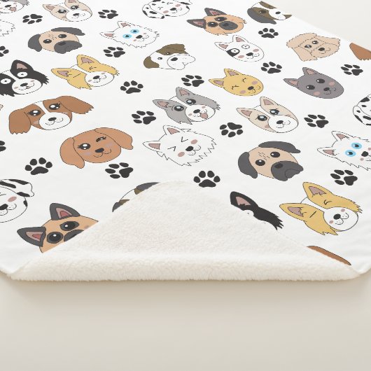 Farbenfrohe Niedliche Hunde & Hundeschlittenmuster Sherpadecke (3/4)