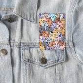 Farbenfrohe Niedliche Katzenkratzenmuster Katzenge Button (Insitu)