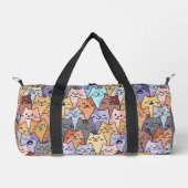 Farbenfrohe Niedliche Katzenkratzenmuster Katzenge Duffle Bag (Vorderseite)