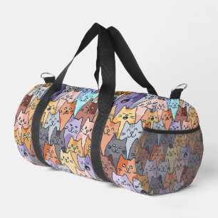 Farbenfrohe Niedliche Katzenkratzenmuster Katzenge Duffle Bag