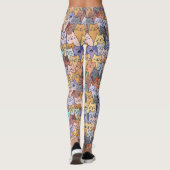 Farbenfrohe Niedliche Katzenkratzenmuster Katzenge Leggings (Rückseite)