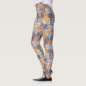 Farbenfrohe Niedliche Katzenkratzenmuster Katzenge Leggings (Links)