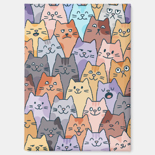 Farbenfrohe Niedliche Katzenkratzenmuster Katzenge Magnet