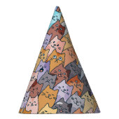 Farbenfrohe Niedliche Katzenkratzenmuster Katzenge Partyhütchen (Rechts)
