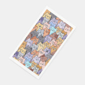 Farbenfrohe Niedliche Katzenkratzenmuster Katzenge Serviette (Ecke)