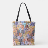 Farbenfrohe Niedliche Katzenkratzenmuster Katzenge Tasche (Rückseite)