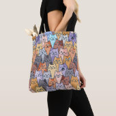 Farbenfrohe Niedliche Katzenkratzenmuster Katzenge Tasche (Von Nahem)