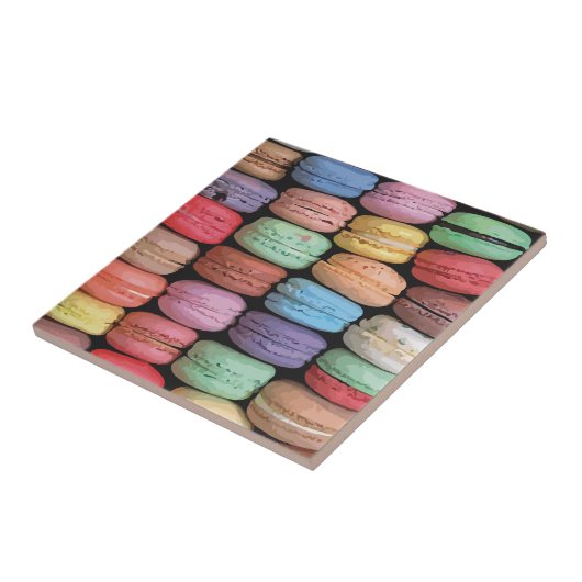 Farbenfrohe Niedliche Kekse Französischer Macaron Fliese (Seite)