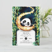 Farbenfrohe Niedliche Kinderpanda zum Geburtstag Einladung (Stehend Vorderseite)