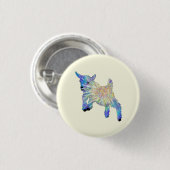 Farbenfrohe Niedliche Kinderziege Jumping Funky An Button (Vorne & Hinten)