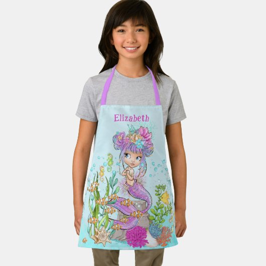 Farbenfrohe Niedliche kleine Meerjungfrau Schürze (Insitu)