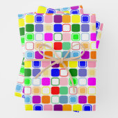 Farbenfrohe Niedliche Kuben Geschenkpapier Set (Beispiel)