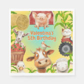 Farbenfrohe Niedliche Landtiere Barnyard Kindergeb Serviette (Vorderseite)