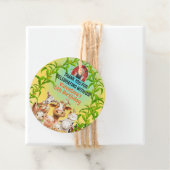 Farbenfrohe Niedliche Landtiere Roter Stall Vielen Geschenkanhänger (Beispiel)