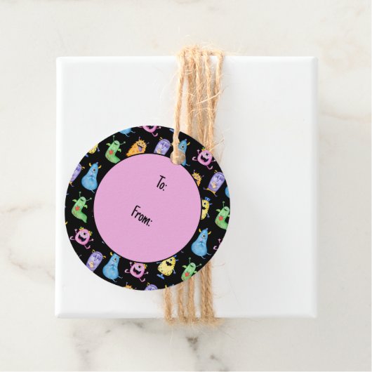 Farbenfrohe Niedliche Monster Geschenkanhänger (Beispiel)