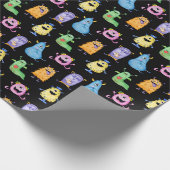 Farbenfrohe Niedliche Monster Geschenkpapier (Ecke)