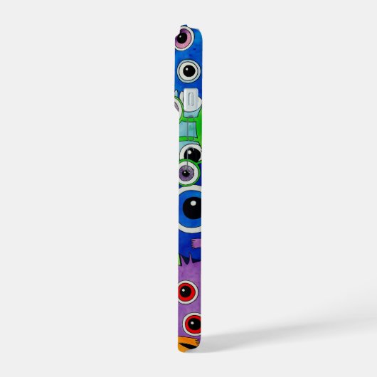Farbenfrohe Niedliche Monster iPhone Case | Fun Ca iPhone 15 Hülle (Linke Seite)