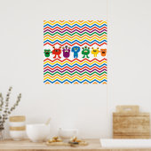 Farbenfrohe Niedliche Monster zeichnen sich durch Poster (Küche)