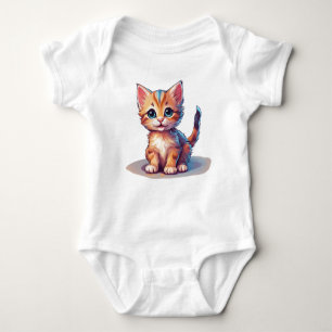 Farbenfrohe Niedliche Orange Kitten Baby Kitty Cat Baby Strampler