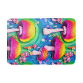 Farbenfrohe Niedliche Pilzkolonne Nahtloses Muster Badematte (Vorderseite)