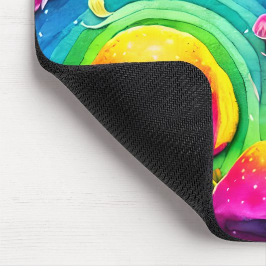 Farbenfrohe Niedliche Pilzkolonne Nahtloses Muster Mousepad (Ecke)