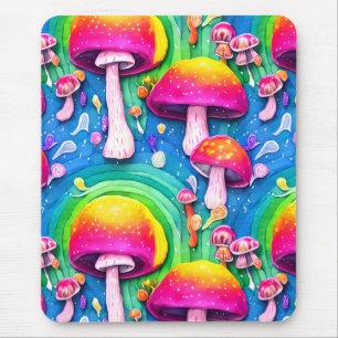 Farbenfrohe Niedliche Pilzkolonne Nahtloses Muster Mousepad