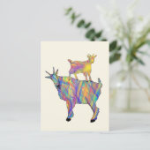 Farbenfrohe Niedliche psychedelische Ziegen Farm A Postkarte (Stehend Vorderseite)