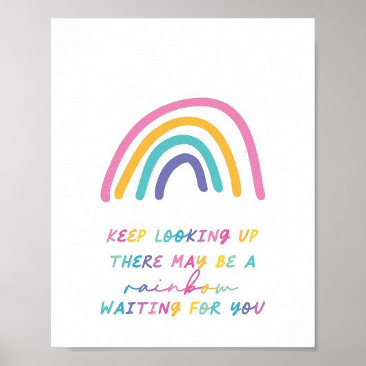 Farbenfrohe Niedliche Rainbow-Playroom-Dekoration Poster (Vorne)
