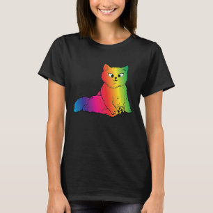Farbenfrohe Niedliche Regenbogen Kätzchen Rave Kat T-Shirt