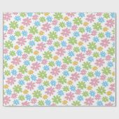 Farbenfrohe Niedliche Retro Sommer Blume Art Patte Geschenkpapier (Flach)