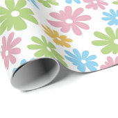 Farbenfrohe Niedliche Retro Sommer Blume Art Patte Geschenkpapier (Rolleneckpunkt)