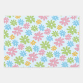Farbenfrohe Niedliche Retro Sommer Blume Art Patte Geschenkpapier Set (Vorderseite 2)
