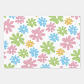 Farbenfrohe Niedliche Retro Sommer Blume Art Patte Geschenkpapier Set (Vorderseite)