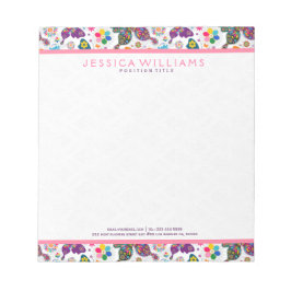 Farbenfrohe Niedliche Schmetterlinge und Muster fü Notizblock