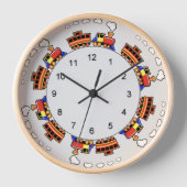Farbenfrohe Niedliche Spielzeugbahn Motif Uhr (Vorderseite)
