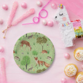 Farbenfrohe Niedliche Waldtiere Grüne Wiese Pappteller (Party)