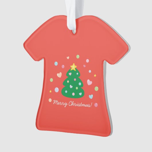 Farbenfrohe Niedliche Weihnachtsbaume Ornament (Vorderseite)