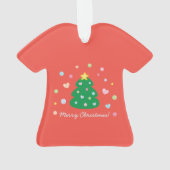 Farbenfrohe Niedliche Weihnachtsbaume Ornament (Rückseite)