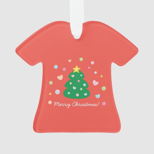 Farbenfrohe Niedliche Weihnachtsbaume Ornament (Rückseite)