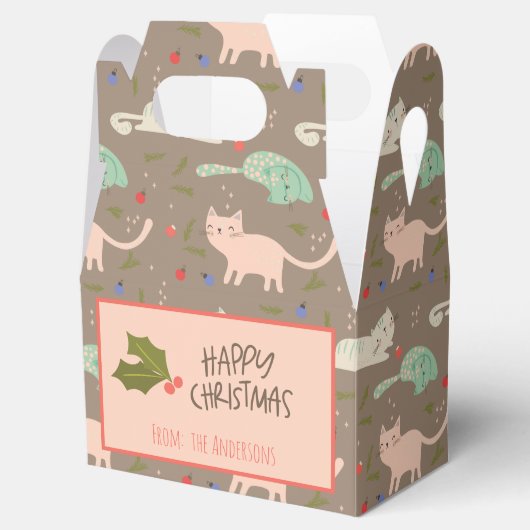 Farbenfrohe Niedliche Weihnachtskatzen Geschenkschachtel (Geöffnet)