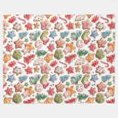 Farbenfrohe Niedliche Weihnachtskekse Fleecedecke (Vorderseite (Horizontal))