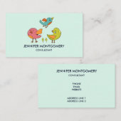 Farbenfrohe Niedliche Whimsical Birds Trio Visitenkarte (Vorne/Hinten)