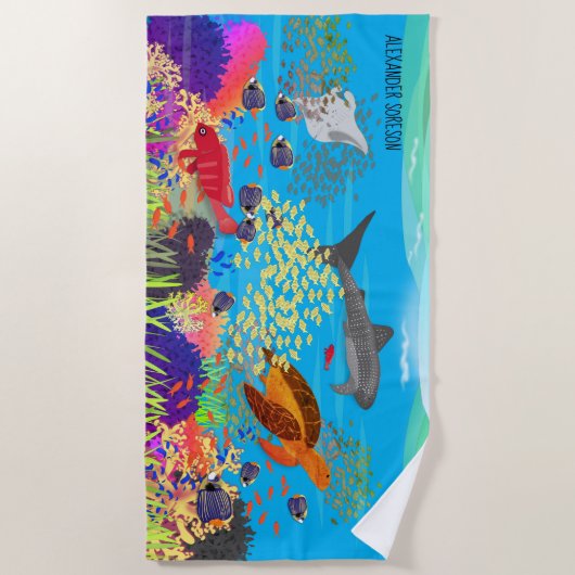 Farbenfrohe Ningaloo Reef Seefahrt Strandtuch (Vorderseite)